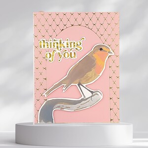Carte "Pensée à vous", carte d'encouragement, carte de condoléances en rose