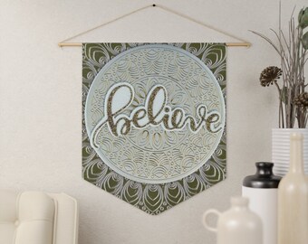 Believe Holiday Home Decor Pennant