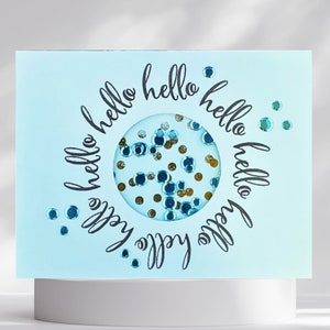 Bonjour, carte de voeux avec des paillettes qui tremblent ! Carte avec mouvement pour toutes les occasions
