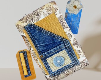 Vintage Denim Pocket Junk Journal, Gift for Teacher, Principal, Gift for Mom, Daughter