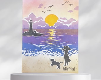 Friendship Stationary Card, Send your Friend a Hello with this HELLO FRIEND Greeting Card