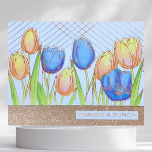 Danke, ein Bündel Tulpe Blumengruß-Karte für Mutter, Tochter, Freund, Geliebte