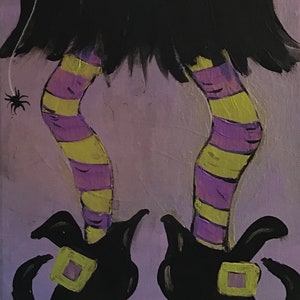 Purple Witch Acrylic Painting 20 x10 inches
