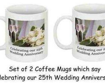 Celebrating Our xxth Wedding Anniversary Coffee Mugs - Set of 2