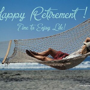 Happy Retirement - Hammock Refrigerator Magnet Magnetic Greeting Card