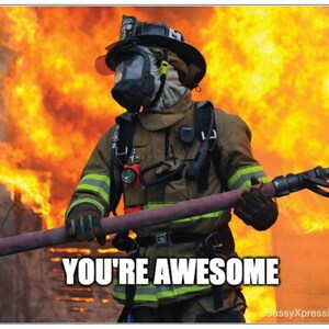 You&#39;re Awesome - Firefighter Refrigerator Magnet Magnetic Greeting Card