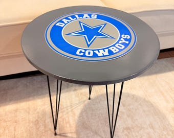 Football Fan End Table | Custom Sports Team Side Table | Man Cave Decor | Game Room Furniture | Personalized Football Gift | Handmade table
