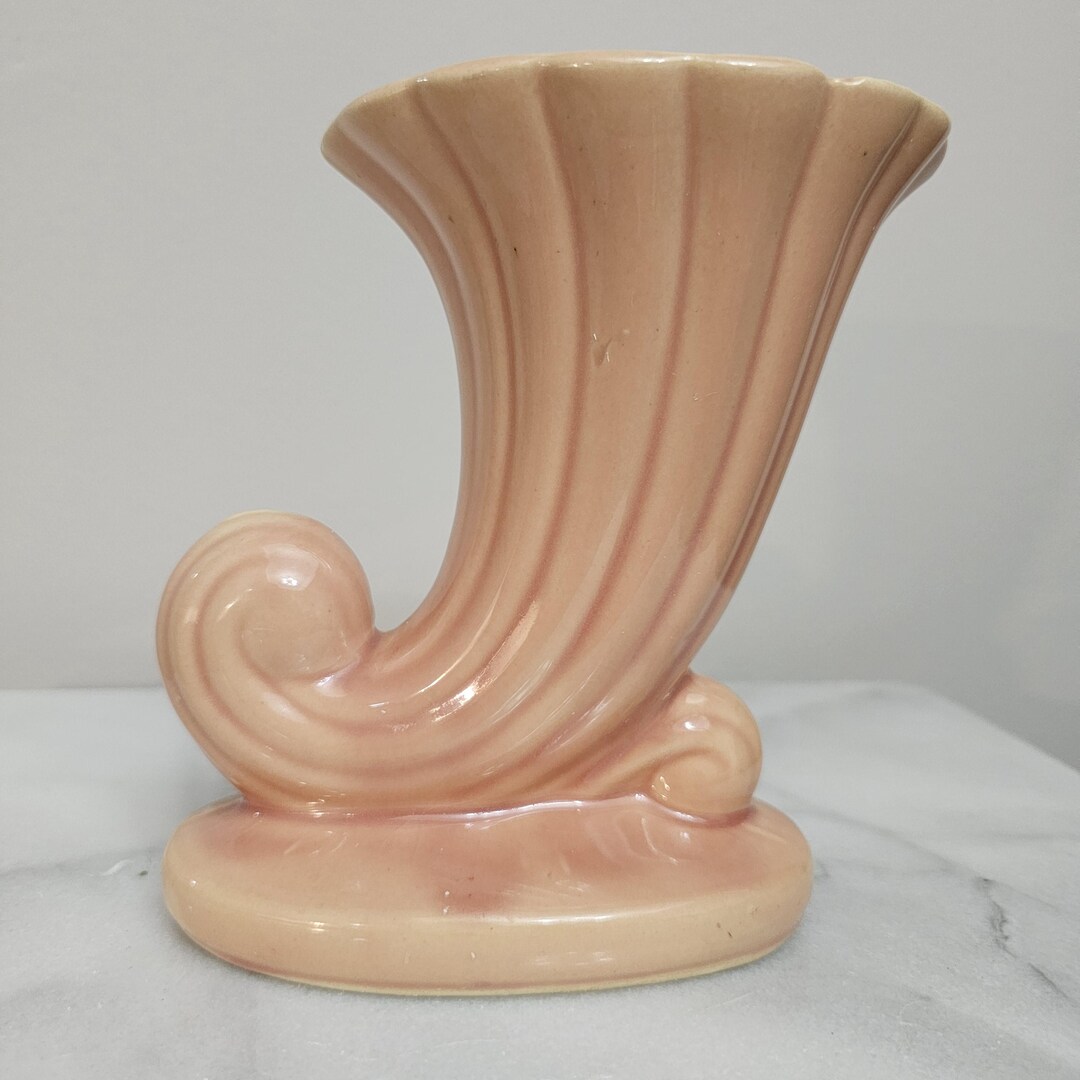 Vintage Mccoy Pink Cornucopia Vase | Mid Century Ceramic Planter | USA ...