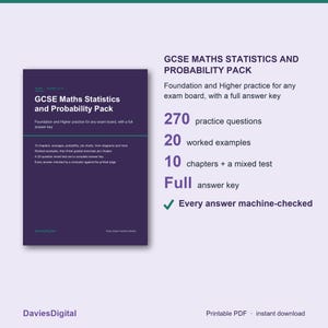 GCSE Maths Statistics and Probability Workbook with Answer Key | Printable PDF | 270 Questions | Every Answer Machine-Checked