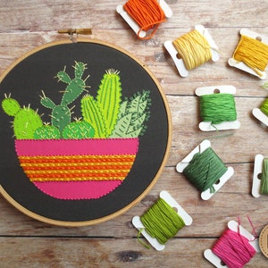 Cactus Embroidery Kit, Cacti, Southwestern Decor, Beginner Embroidery, Plant Lady, Desert Embroidery Pattern, Modern Embroidery, Stitch Kit