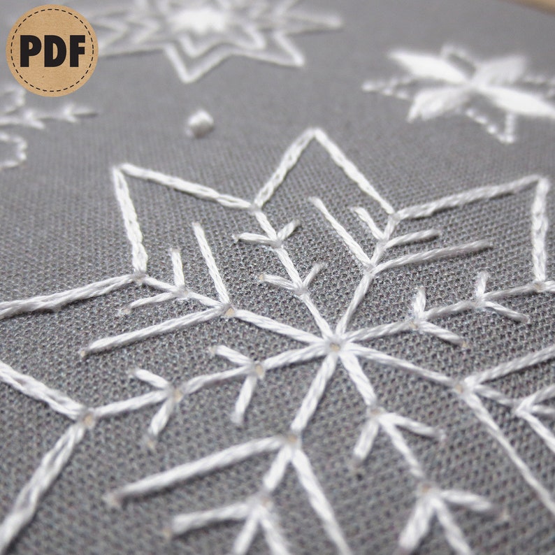 Snowflake Embroidery Pattern Downloadable Pattern - Etsy