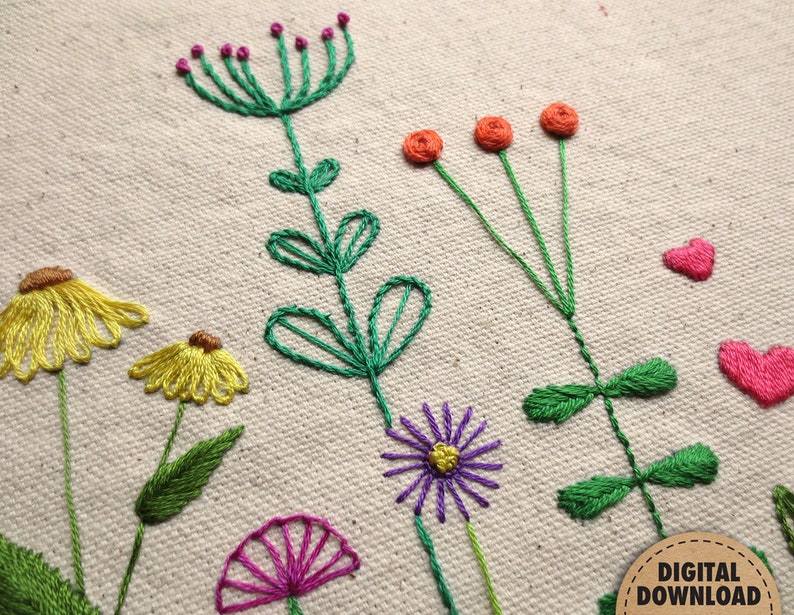 Garden Embroidery Pattern Embroidery Bundle Floral Etsy