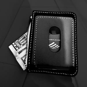 Cartera, Cartera pequeña, Tarjetero, Cartera pequeña con cremallera, Cartera con compartimentos, Cartera unisex, Cartera negra y caramelo