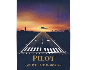 Manta para Piloto, Presente para Piloto, Manta de Veludo Macio, Manta de Aviação, Cobertor de Avião, Presente para Estudante de Piloto, Instrutor de Voo, Decoração de Aviação