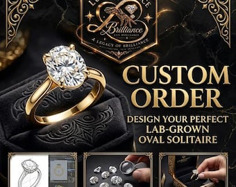 Service voor het ontwerpen van ringen op maat, gepersonaliseerde handgemaakte verlovingsring, op maat gemaakte ring met laboratoriumdiamant en moissanite, op maat gemaakte bruidssieraden