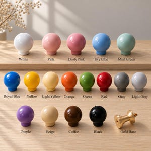 Colorful Ceramic Cabinet Knobs, Round Ball Drawer Pulls, Gold Base Dresser Knobs, Kitchen Cupboard Handles, Nursery Furniture Hardware