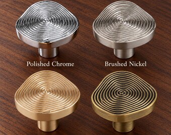 Tiradores en espiral para armarios, tiradores modernos para cajones, acabado en cromo dorado, níquel cepillado y latón antiguo, tiradores decorativos para cómodas y armarios de cocina.