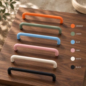 Colorful Cabinet Handles, Modern Drawer Pulls, U Shaped Kitchen Cupboard Hardware, Kids Room Dresser Handles, Wardrobe Door Pulls, 6 Colors