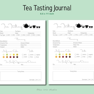 Tea Tasting Journal, Tea, Tea Tracker, Tea Journal, Digital File, Tea Tasting Planner, Digital Download