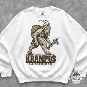 Krampus Alpine Christmas Folklore Sweatshirt, Gothic Holiday Pullover