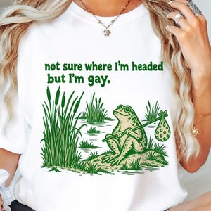 Camiseta engraçada com estampa de sapo, meme do orgulho gay e estampa frontal de fivela, Comfort Colors 1717