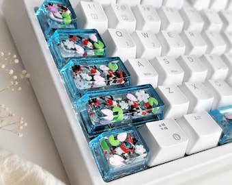 Koi Keycap Set Resin Artisan Keycaps Blue Space Bar Keycap Custom Cute Mechanical Keyboard Caps