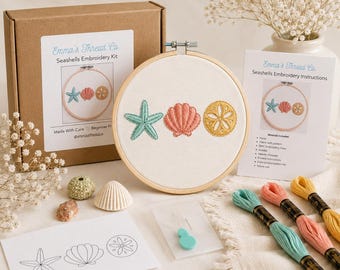 Embroidery Kit - Beginner Friendly - Seashells