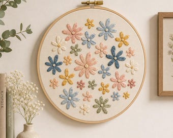 Beginner Embroidery PDF Template - Flowers