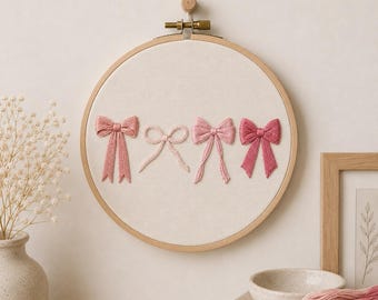 Beginner Embroidery PDF Template - Bows