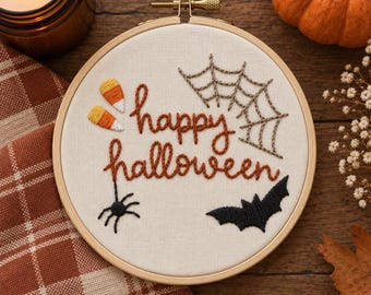 Digital Embroidery Pattern PDF - "Happy Halloween"