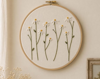 Beginner Daisies Embroidery PDF Template