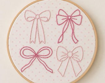 Beginner Embroidery PDF Template - Bows