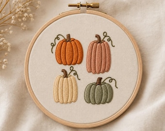 Beginner Embroidery PDF Pattern - Pumpkins