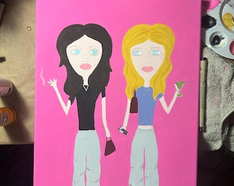 Custom Friends Quirky Portrait Painting – Vibrant Colors, Unique Style