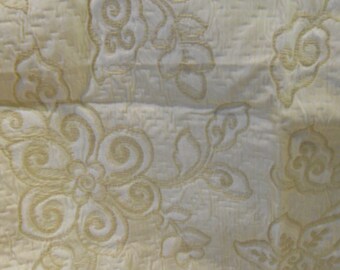 Mattelase Fabric, Soft Gold and white, Upholstery weight, Yardage