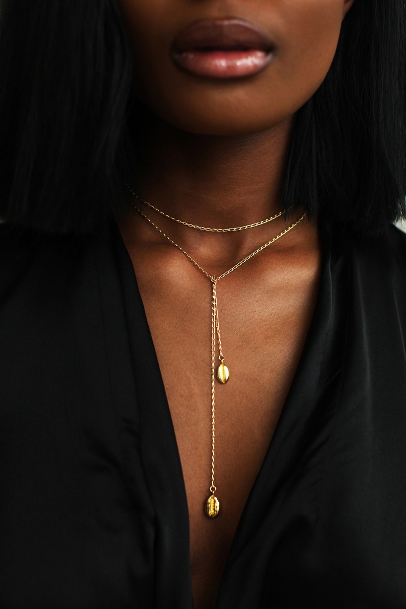 FINALIST of Etsy Design Awards/// THE COWRIE Infinity Necklace image 1