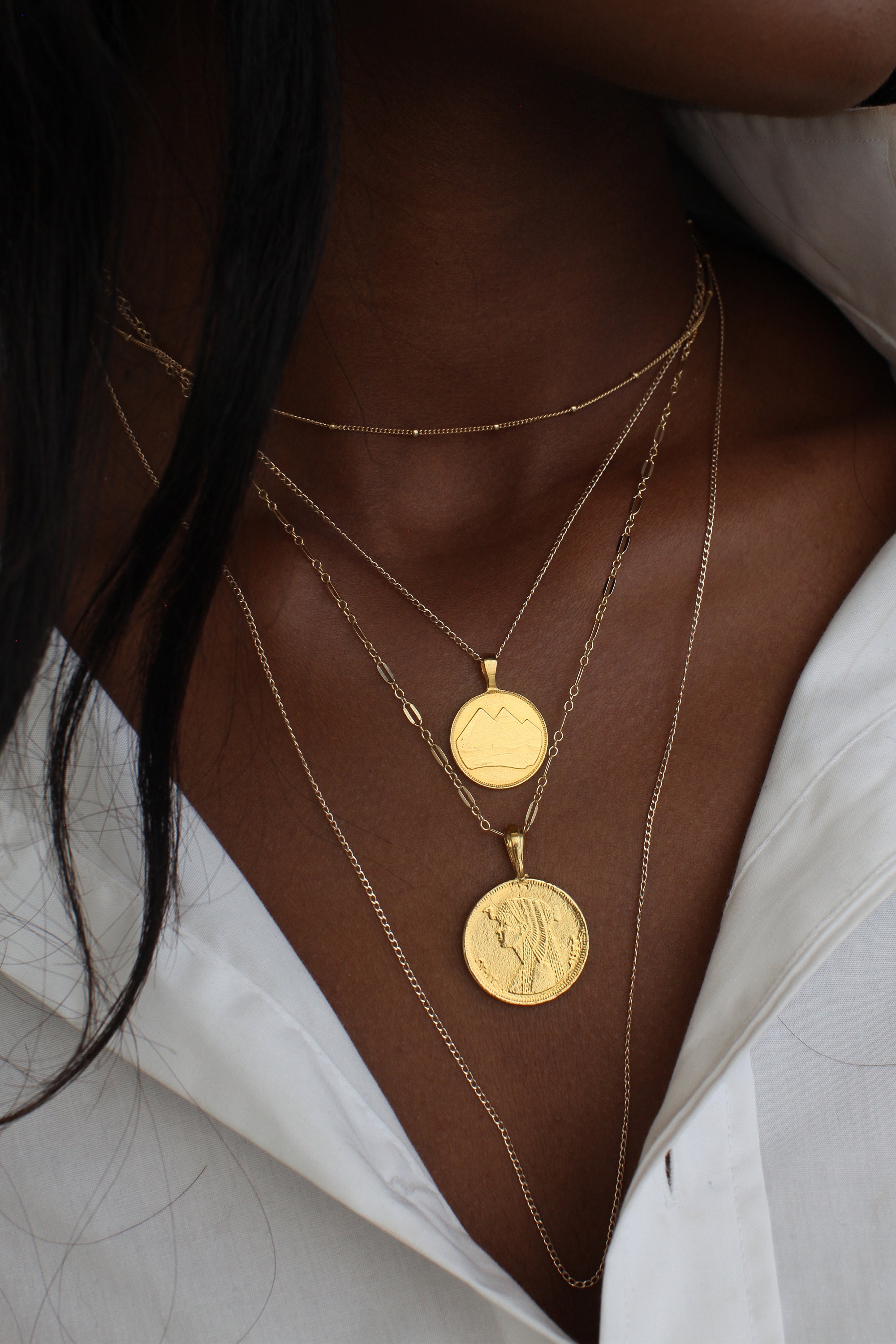 THE EGYPTIAN Coin Necklace Stack II 