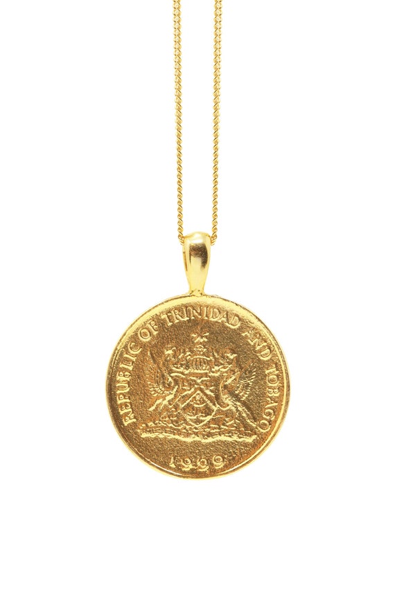 Reserved For Leslie The Trinidad And Tobago Hummingbird Coin - Trinidad Gold Pendant