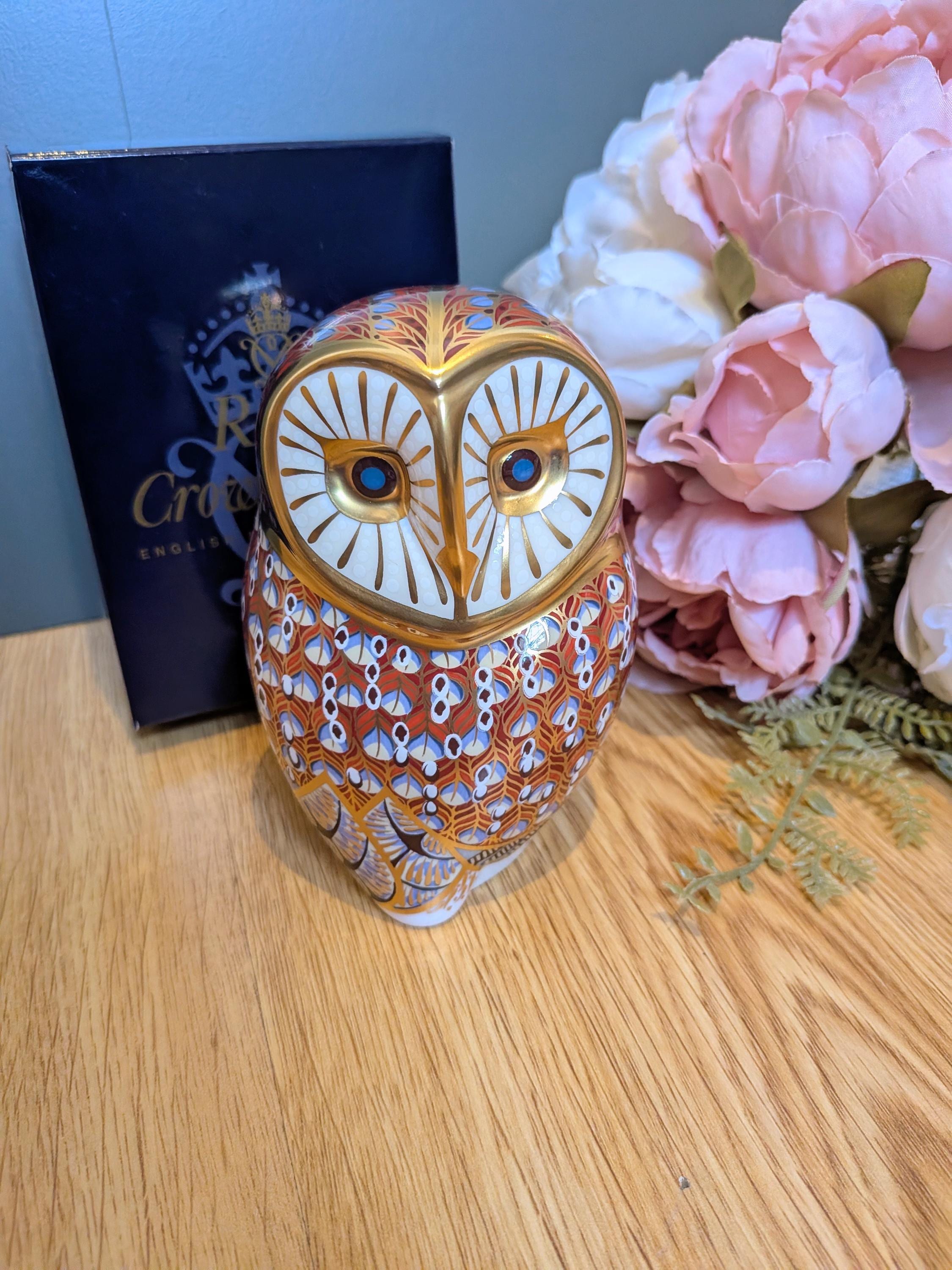 Royal Crown Derby Paperweight Barn Owl, Boxed