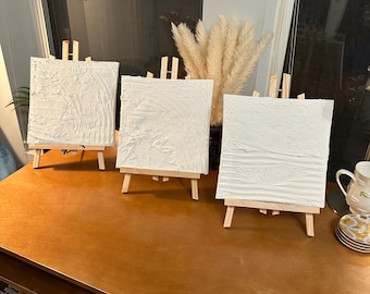 Juego de piezas de arte en yeso texturizado hechas a mano (3)