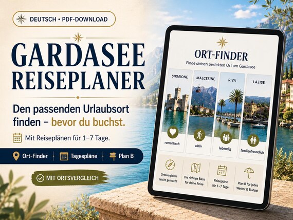 Gardasee Ort-Finder PDF: Urlaubsort wählen und 1–7 Tage planen