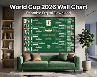 Calendario de partidos de la Copa Mundial de la FIFA 2026 / Póster con el calendario de fútbol en formato A0 (Descarga digital)
