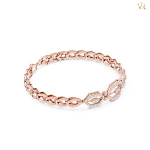 Classic Hexagon Tennis Bracelet, 14K Yellow Gold Pave Diamond Open Link Luxury Jewelry, Modern Geometric Statement Gift for Her image 12