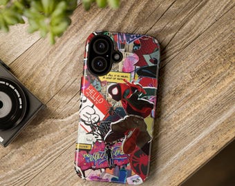 Funda para teléfono con diseño de grafiti, skate y Spiderman (cómic) / Funda protectora resistente