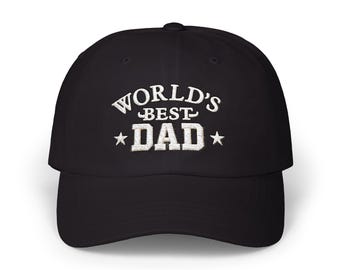 Gorra de papá bordada / Escudo "El papá del mundo", corte relajado