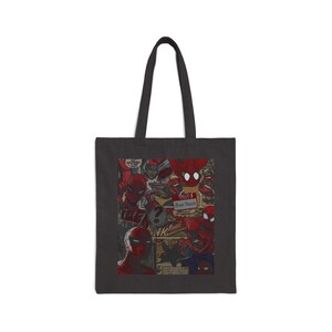 Bolso de tela con collage de Spider-Man / Arte de cómics, cultura pop imagen 2