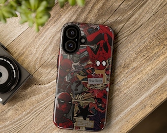 Funda para teléfono con collage de cómics de Spiderman / Funda protectora de doble capa