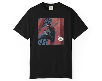 Camiseta de Spiderman para la vuelta al cole / viñeta de cómic, bocadillo de diálogo