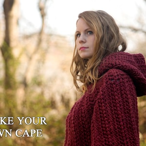 CROCHET PATTERN Hooded Cape Pattern, Crochet Cloak Pattern, Red Riding Hood Capelet, Instant Download image 5
