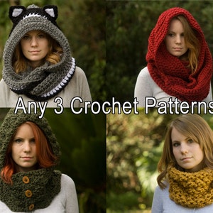 Any 3 Crochet Patterns, Scarf Patterns Discount Package image 1